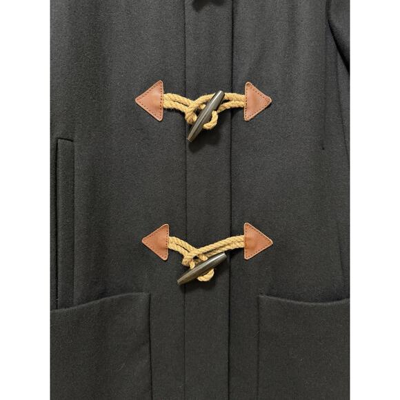 J Crew Womens Toggle Wool Blend Long Coat Size 14 Black Heavyweight Winter Coat - Picture 9 of 14